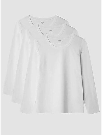 Camiseta interior de manga larga en tejido de algodón