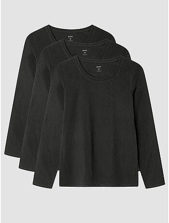 Camiseta interior de manga larga en tejido de algodón