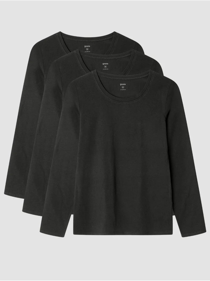 Camiseta interior de manga larga en tejido de algodón Negro - Kiabi