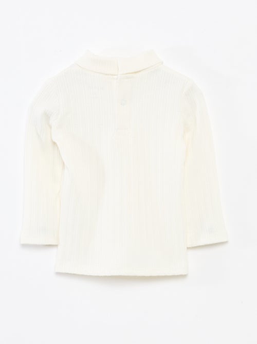 Camiseta interior de punto acanalado con flores fantasía de algodón - Kiabi