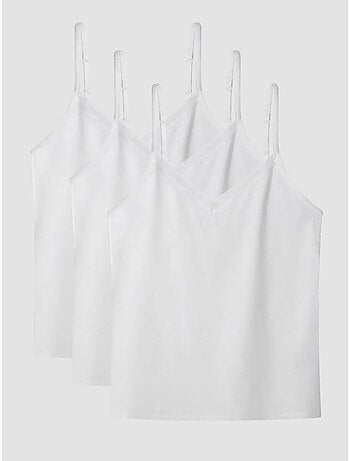 Camiseta interior de tirantes con detalle de encaje, en tejido modal