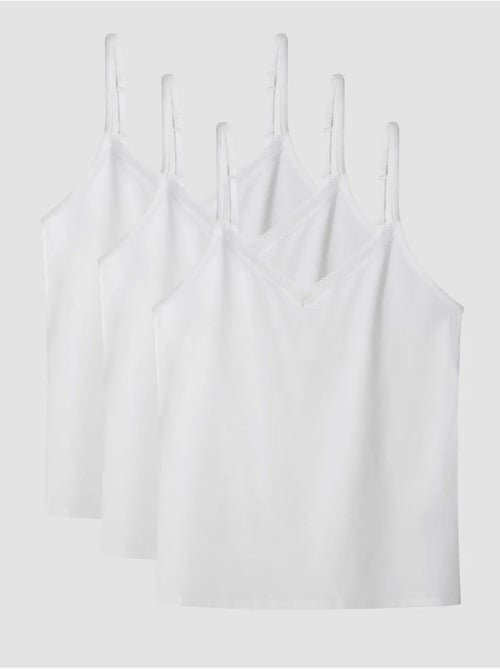 Camiseta interior de tirantes con detalle de encaje, en tejido modal - Kiabi Camiseta interior de tirantes con detalle de encaje, en tejido modal - Kiabi