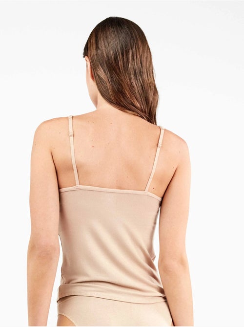 Camiseta interior de tirantes con detalle de encaje, en tejido modal - Kiabi