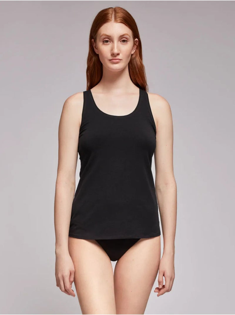 Camiseta interior de tirantes en tejido de algodón Negro - Kiabi
