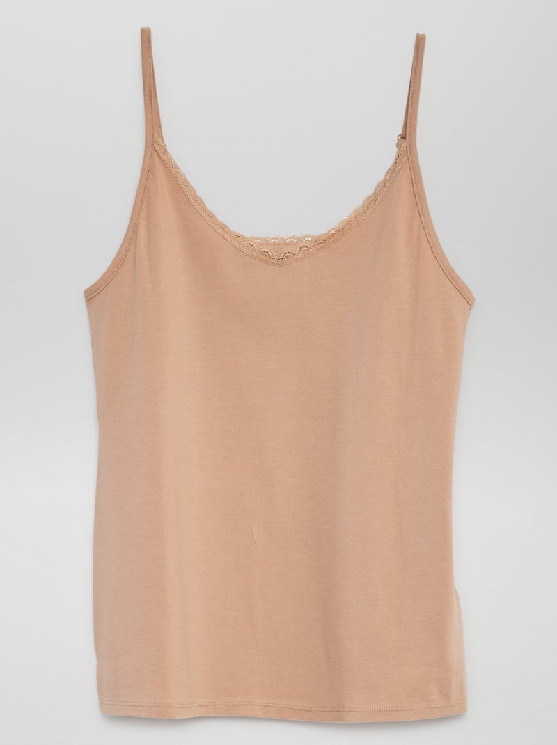 Camiseta interior de tirantes finos BEIGE - Kiabi