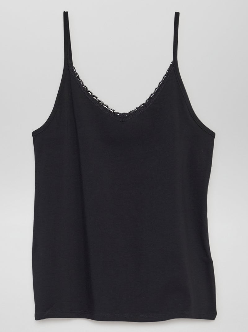 Camiseta interior de tirantes finos NEGRO - Kiabi