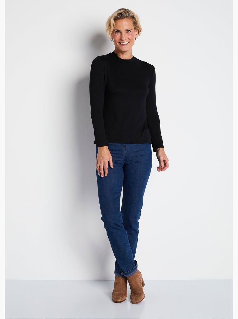 Camiseta interior elástica con cuello alto - Afibel Negro - Kiabi
