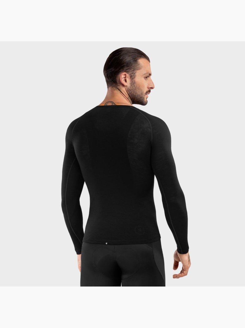 Camiseta interior lana hombre ciclismo hombre srx typhoon Negro - Kiabi