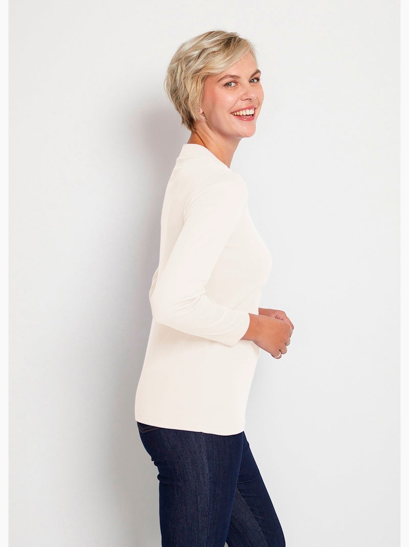 Camiseta interior larga de punto suave y flexible - Afibel Madera natural - Kiabi
