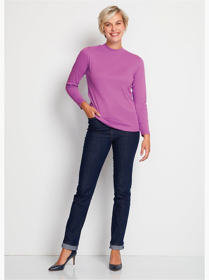 Camiseta interior larga de punto suave y flexible - Afibel Violeta oscuro - Kiabi