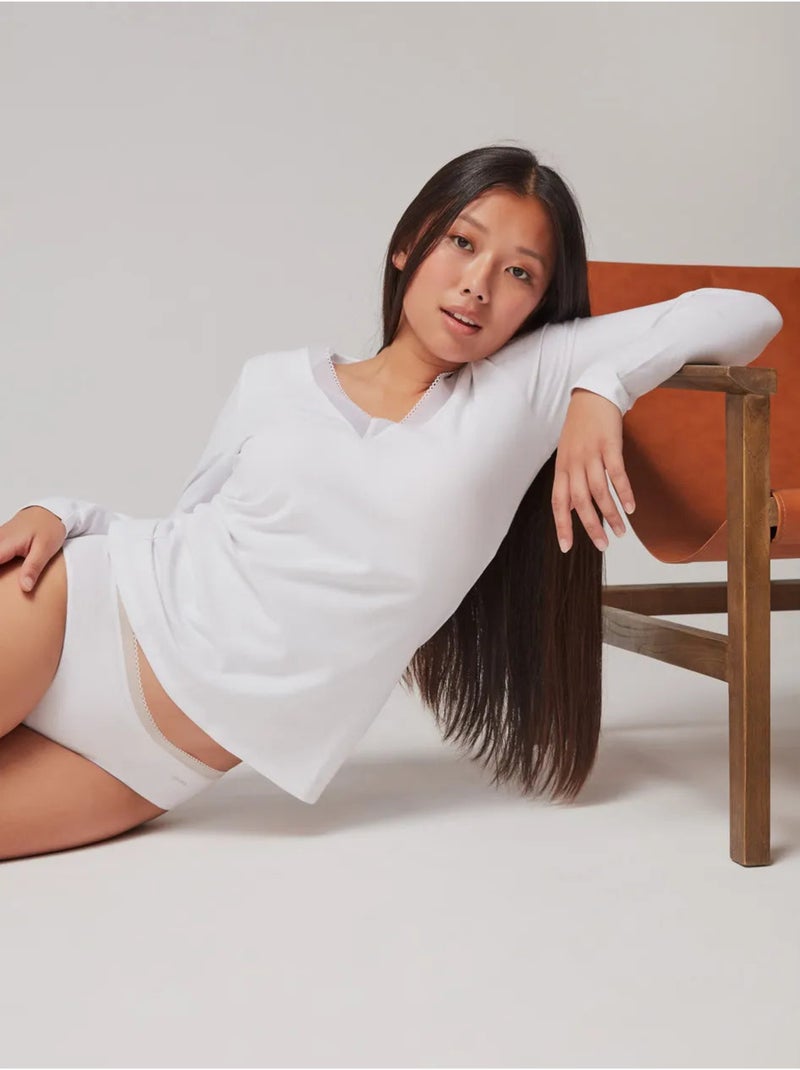 Camiseta interior termal de manga larga en tejido de modal Blanco - Kiabi
