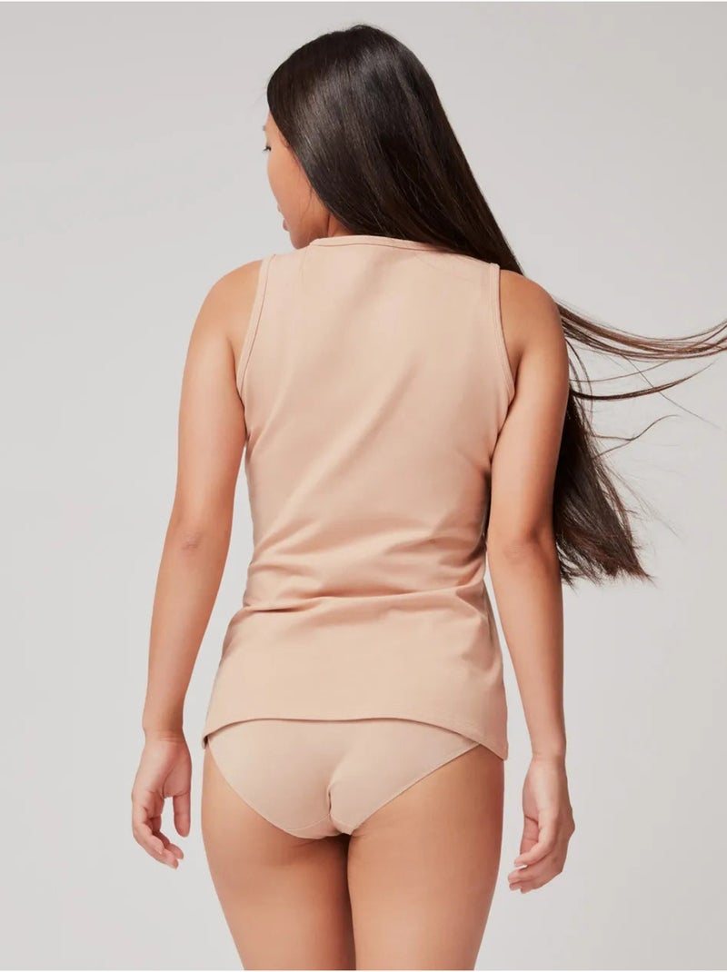 Camiseta interior termal sin mangas y cuello con encaje, de modal Rosa - Kiabi