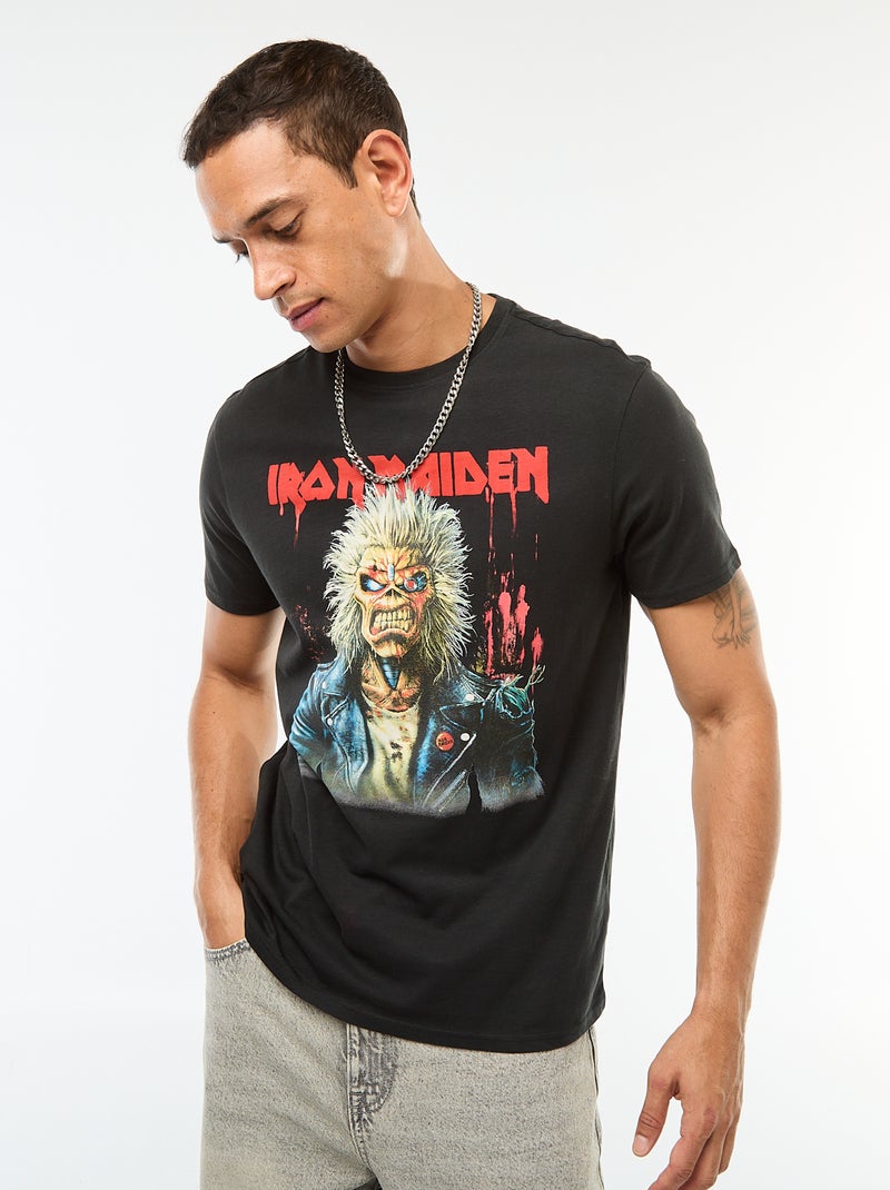 Camiseta 'Iron Maiden' de manga corta Negro - Kiabi