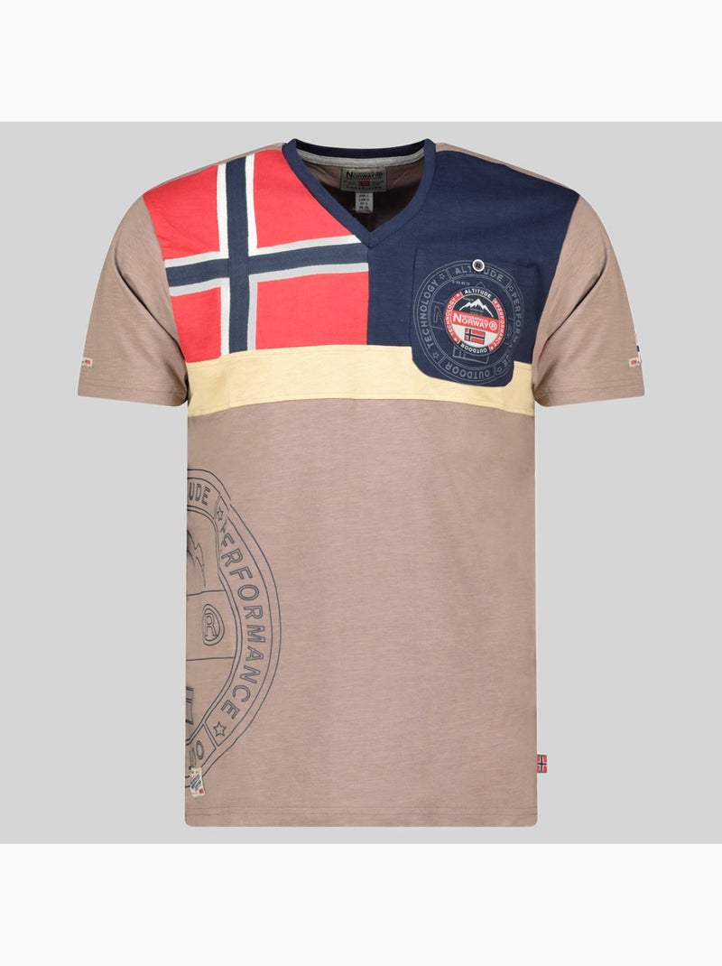 Camiseta j-flag – geographical norway Taupe - Kiabi
