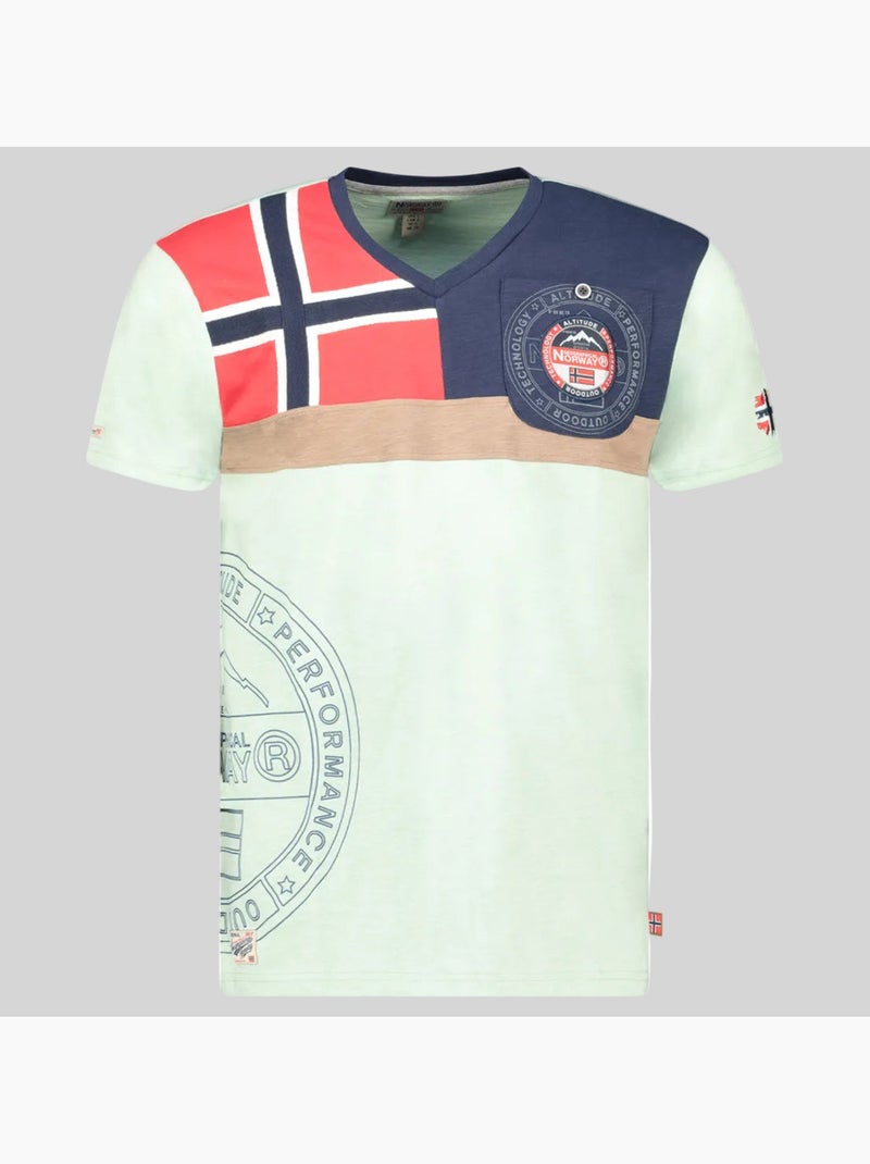 Camiseta j-flag – geographical norway Verde pastel - Kiabi