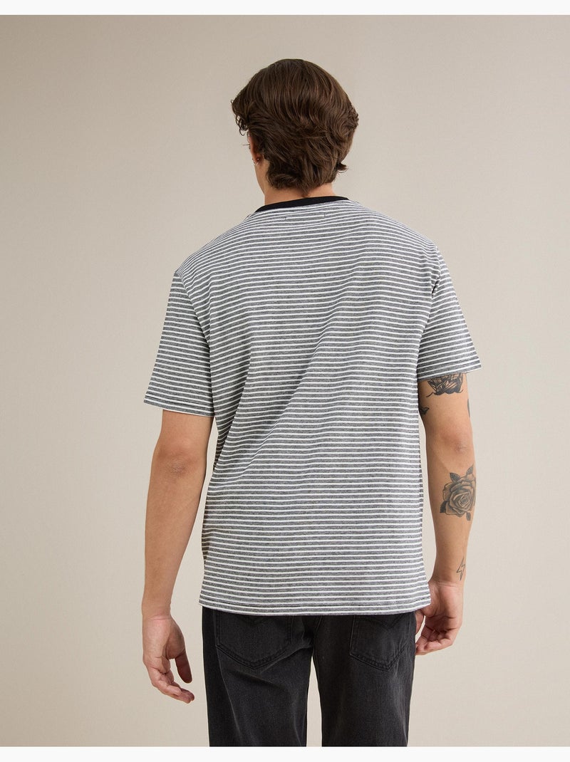 Camiseta jersey de rayas, MO Fashion Negro - Kiabi