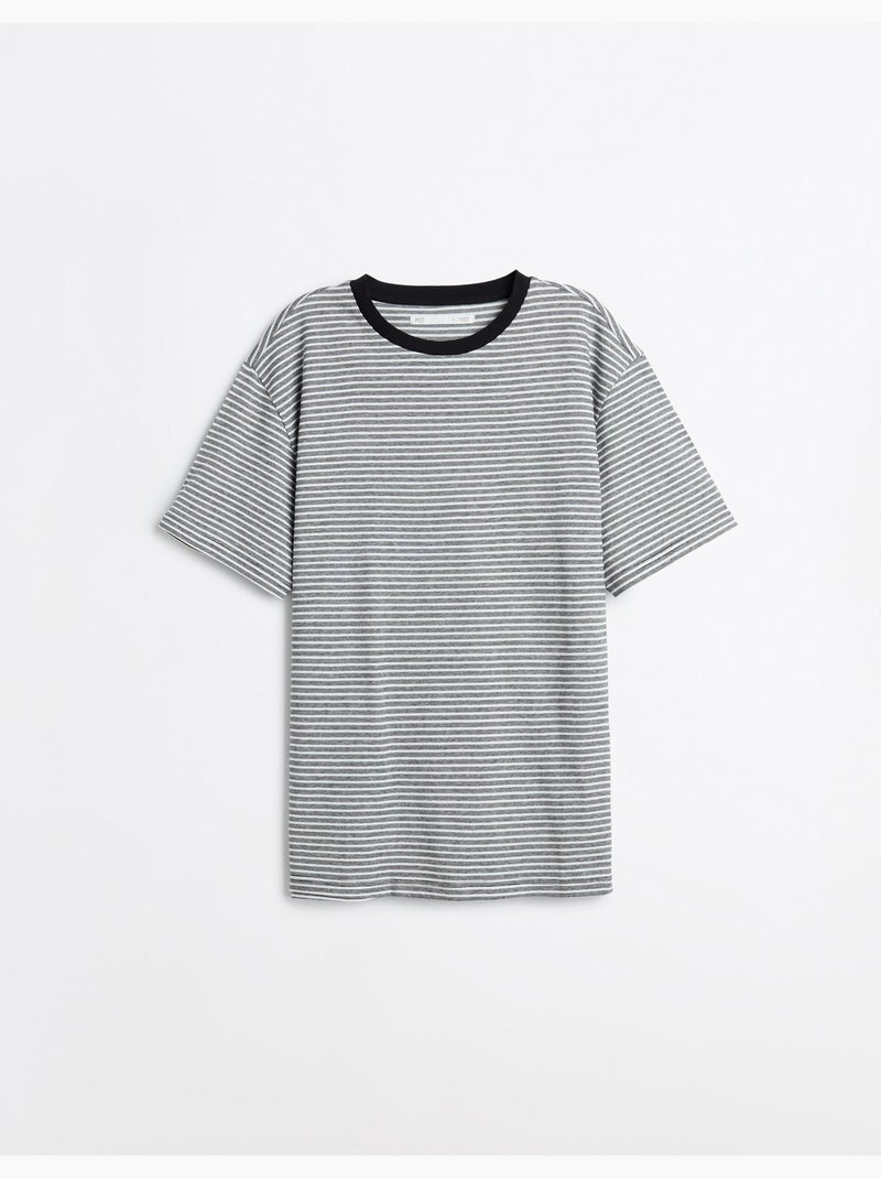 Camiseta jersey de rayas, MO Fashion Negro - Kiabi