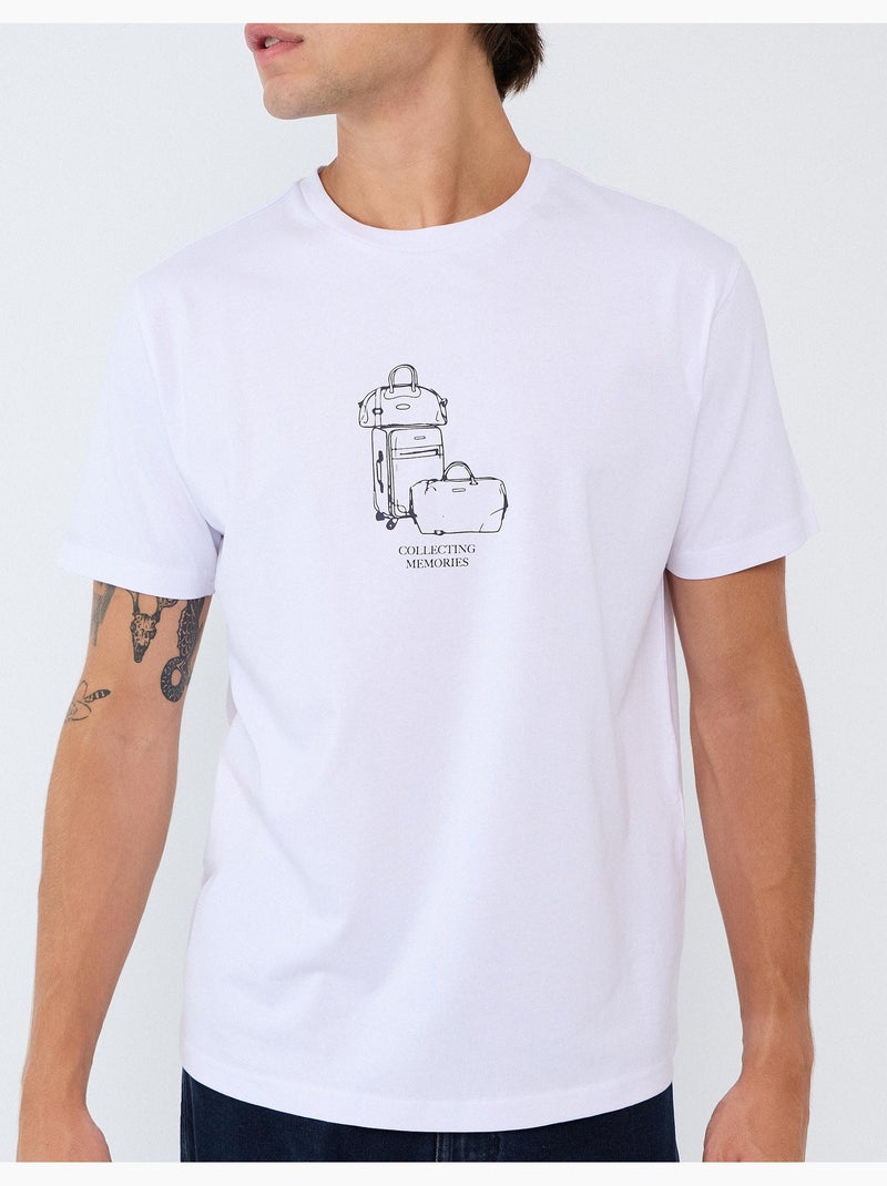Camiseta jersey estampada, mo fashion Blanco - Kiabi