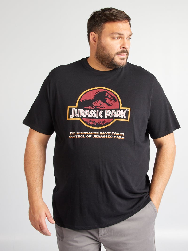Camiseta 'Jurassic Park' estampado pixel art NEGRO - Kiabi