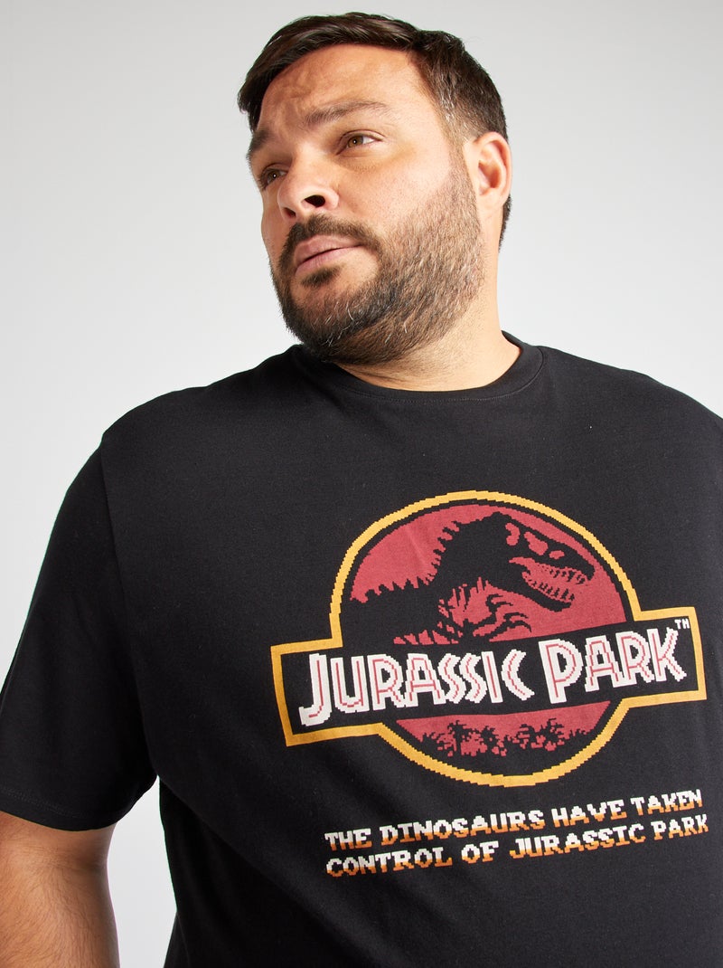 Camiseta 'Jurassic Park' estampado pixel art NEGRO - Kiabi