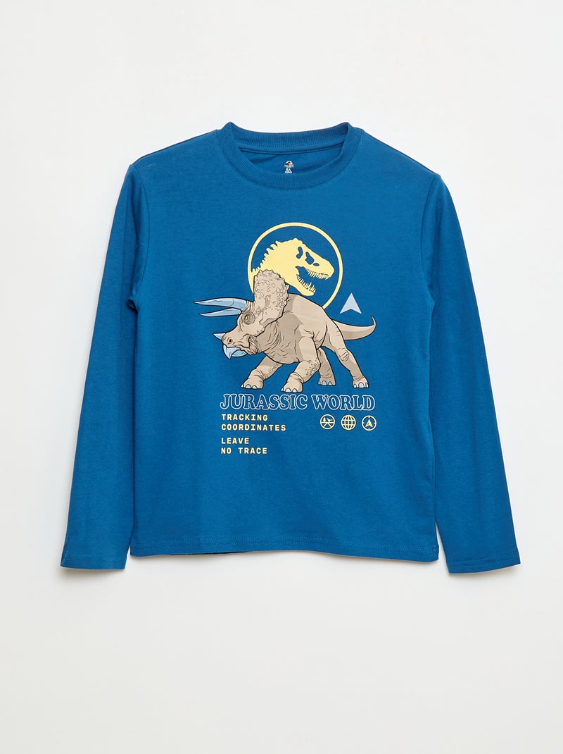 Camiseta 'Jurassic World' de algodón liso Azul - Kiabi