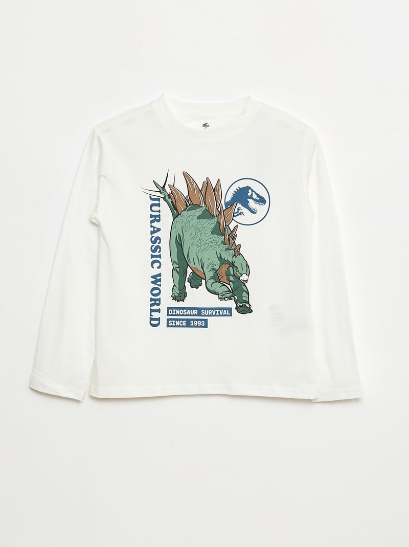 Camiseta 'Jurassic World' de algodón liso Blanco - Kiabi