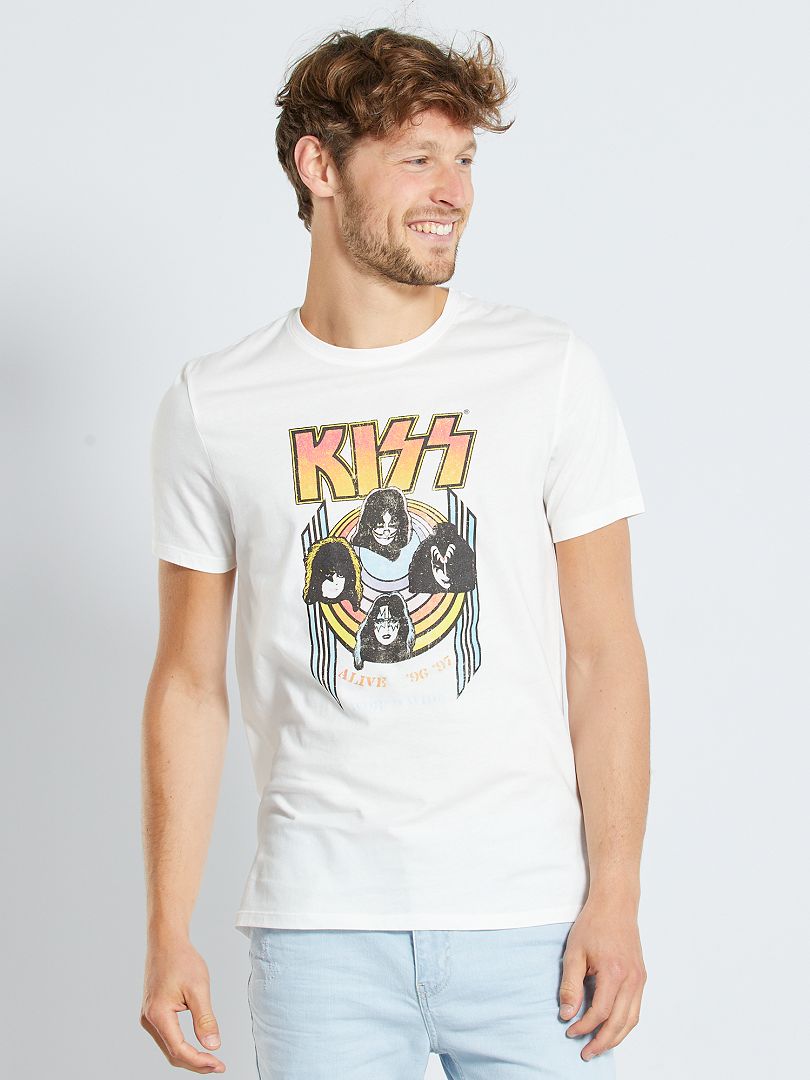 Camiseta 'Kiss' Blanco - Kiabi