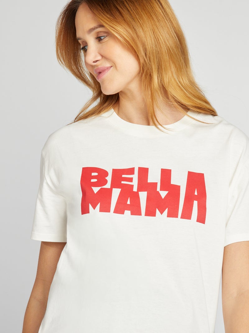 Camiseta lactancia con estampado BLANCO - Kiabi