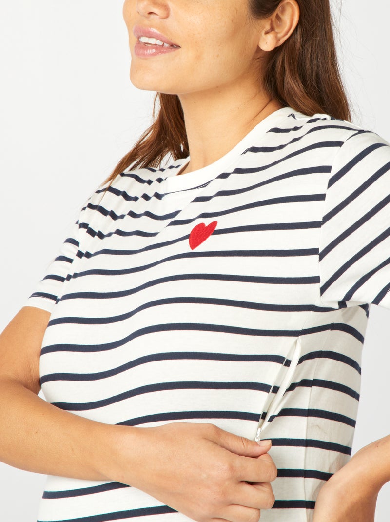 Camiseta lactancia con estampado BLANCO - Kiabi