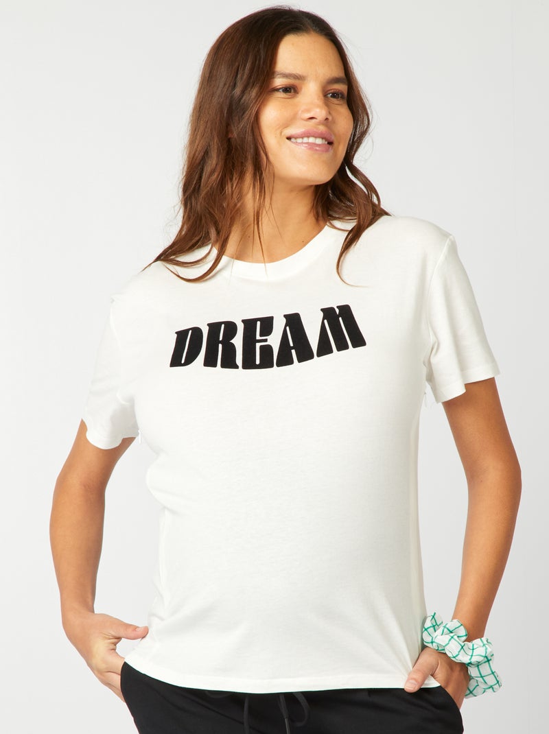 Camiseta lactancia con estampado BLANCO - Kiabi
