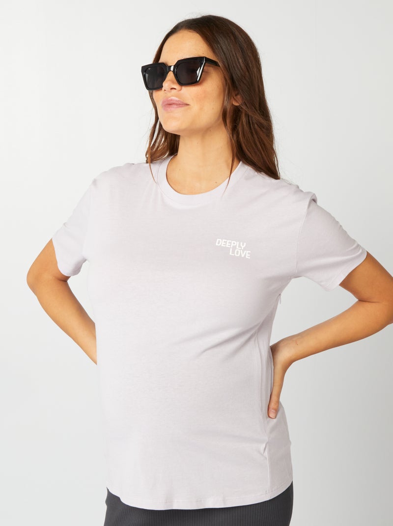 Camiseta lactancia con estampado PURPURA - Kiabi