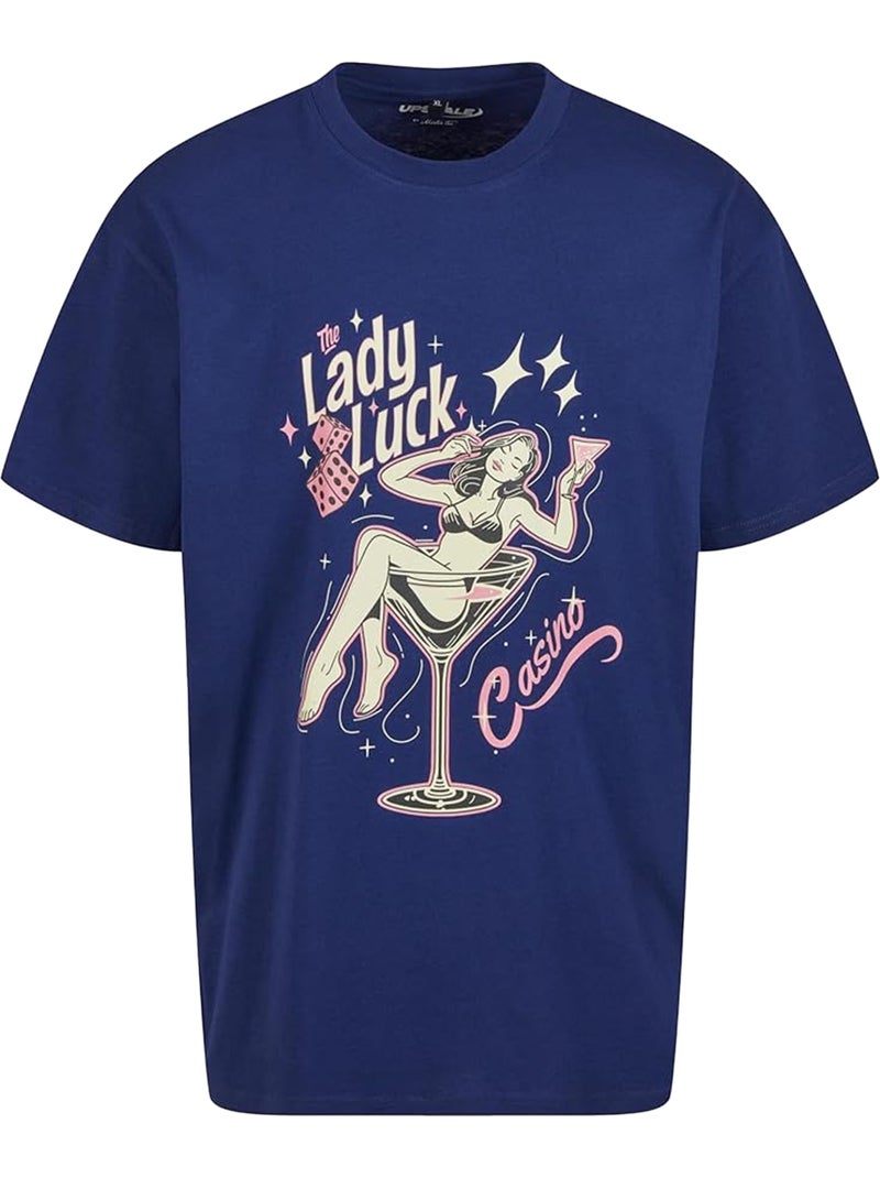 Camiseta lady luck para hombre - mister tee Azul oscuro - Kiabi