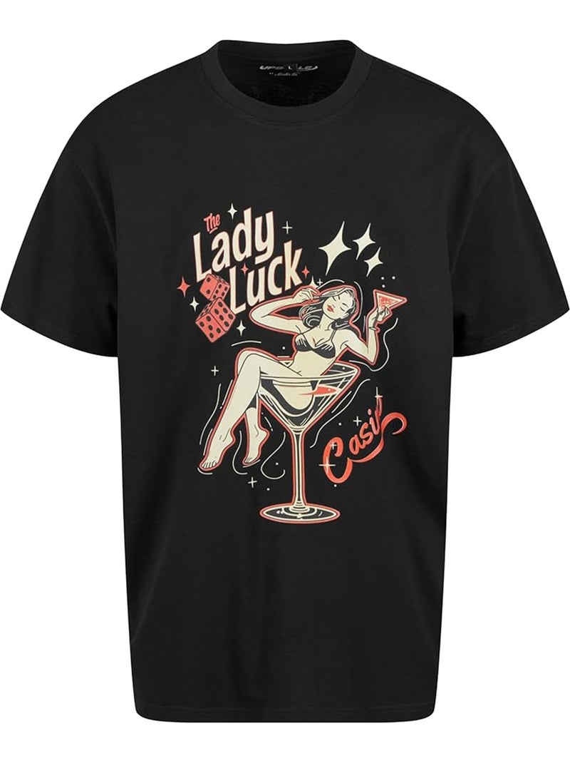 Camiseta lady luck para hombre - mister tee Negro - Kiabi