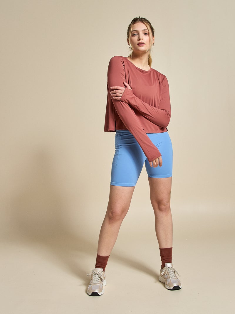 Camiseta larga fluida - (ekstract) Marron - Kiabi