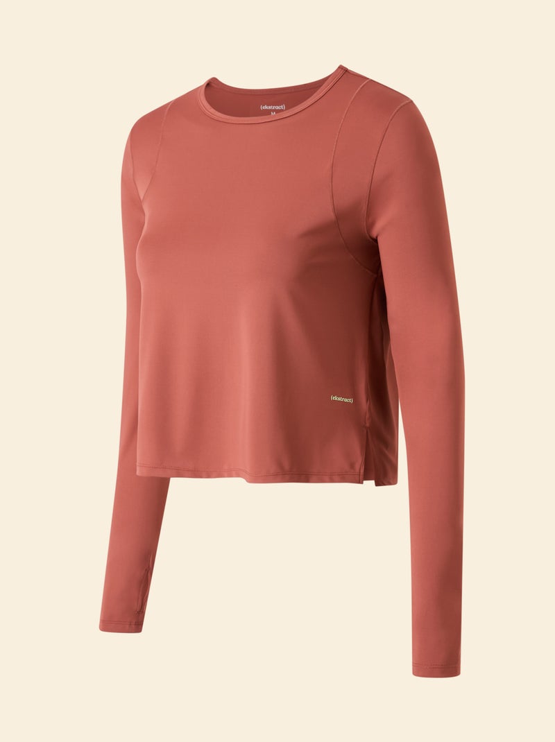 Camiseta larga fluida - (ekstract) Marron - Kiabi