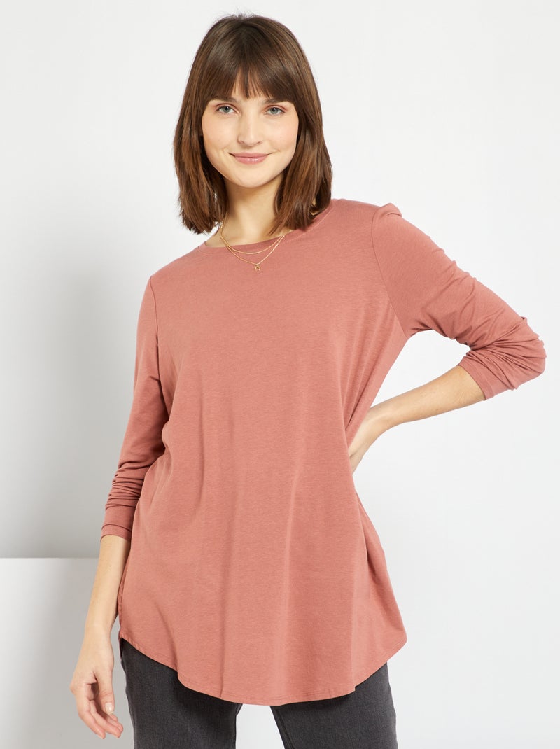 Camiseta larga lisa ROSA - Kiabi