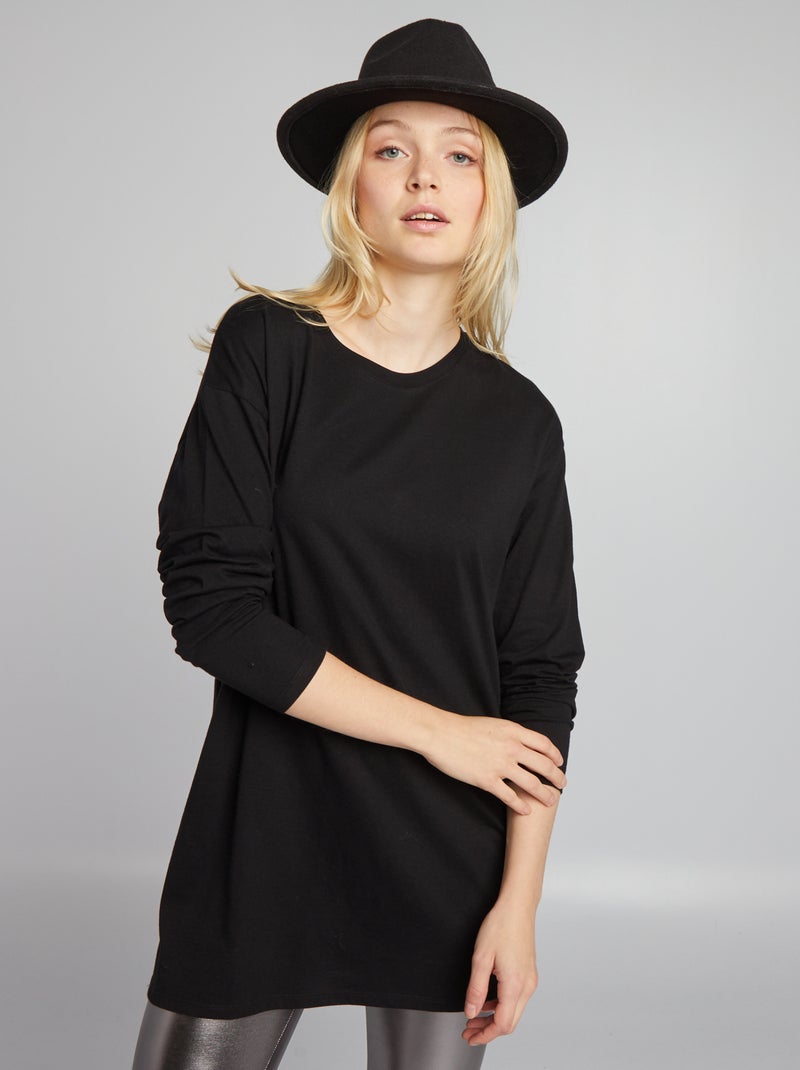 Camiseta larga NEGRO - Kiabi