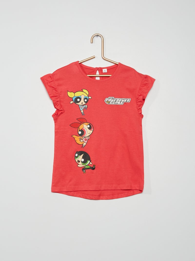 Camiseta 'Las Supernenas' con volantes en las mangas ROSA - Kiabi