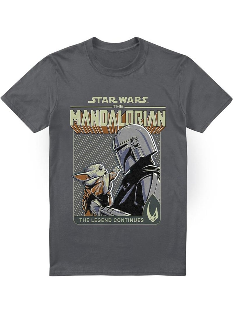 Camiseta legend continues de grogu para hombre - star wars: the mandalorian Gris negro - Kiabi
