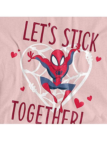 Camiseta let´s stick together día de san valentín para mujer - spider-man