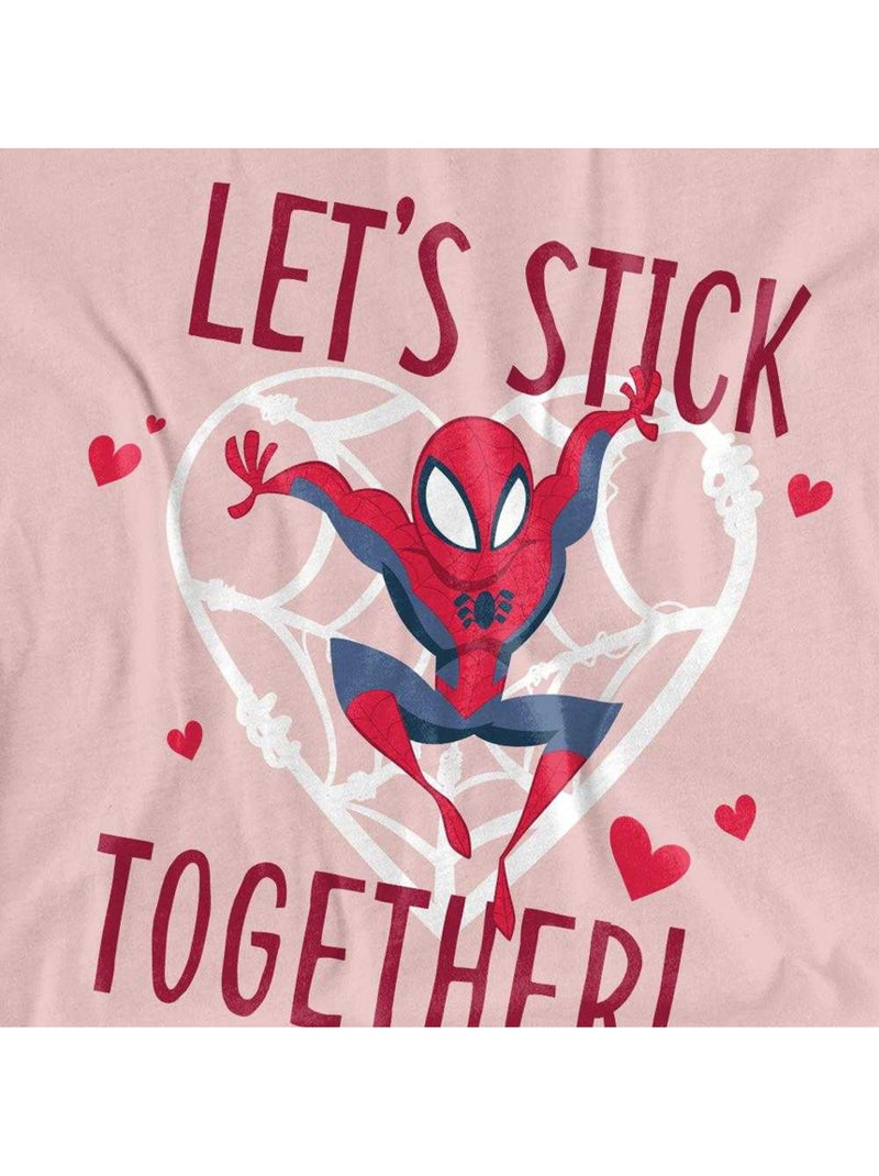 Camiseta let´s stick together día de san valentín para mujer - spider-man Rosa - Kiabi