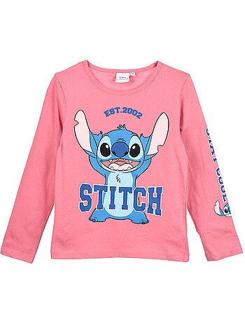 Camiseta lilo & stitch rosa niña | licencia oficial