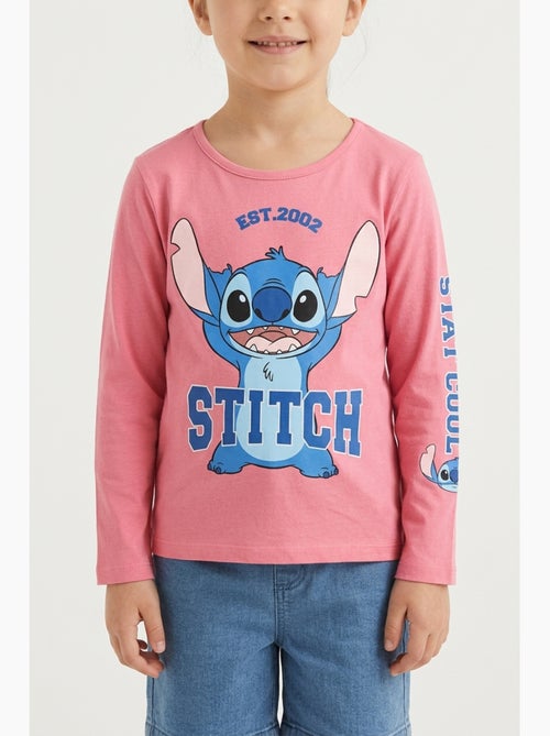Camiseta lilo & stitch rosa niña | licencia oficial - Kiabi