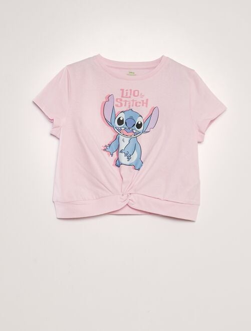 Camiseta 'Lilo y Stitch' de manga corta efecto anudado - Kiabi