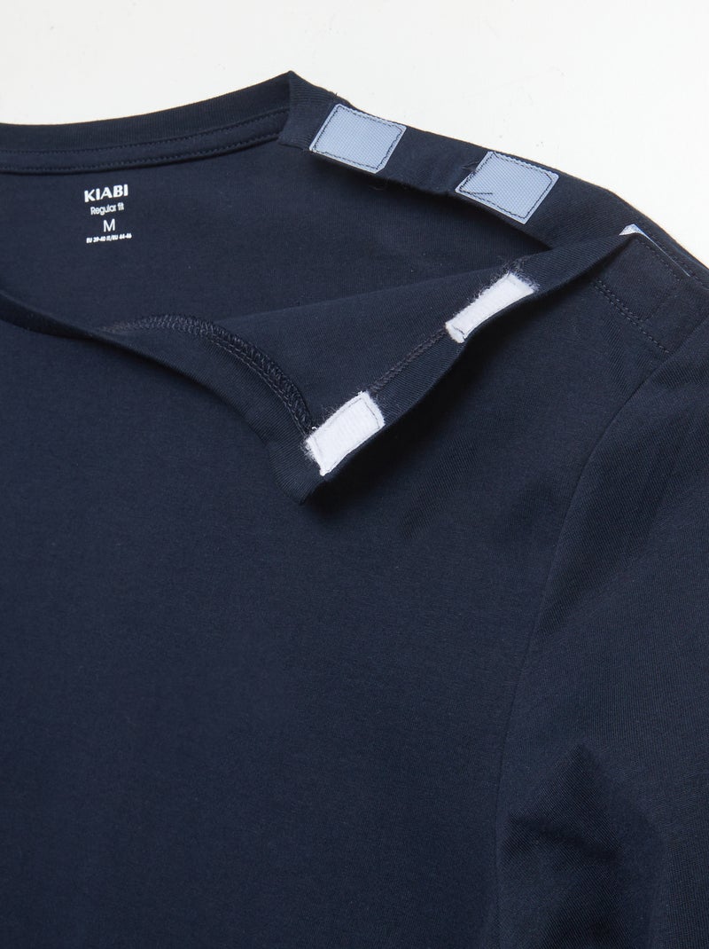 Camiseta lisa - colección fácil de poner azul - Kiabi