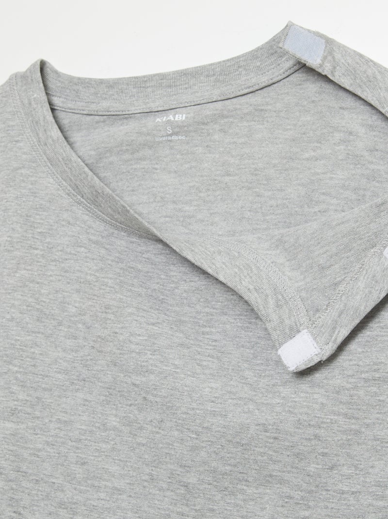 Camiseta lisa - colección fácil de poner GRIS - Kiabi