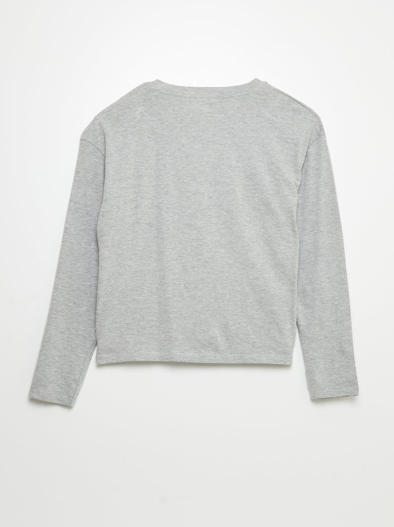 Camiseta lisa - colección fácil de poner GRIS - Kiabi