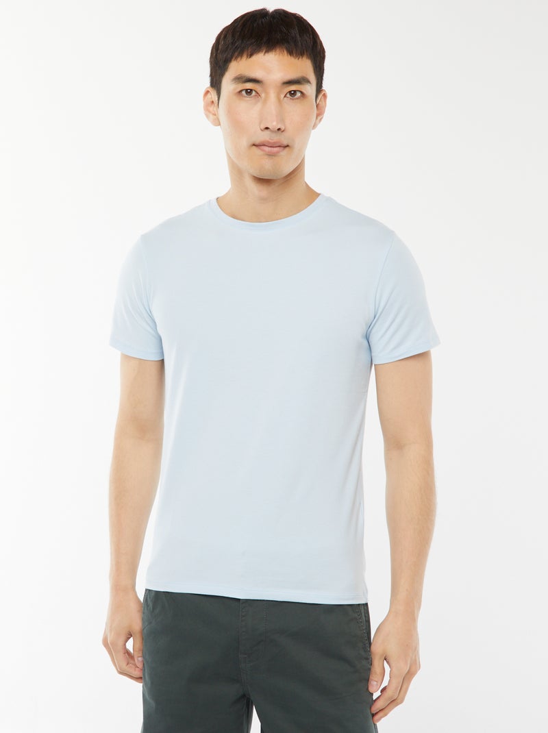 Camiseta lisa - Slim fit Azul - Kiabi