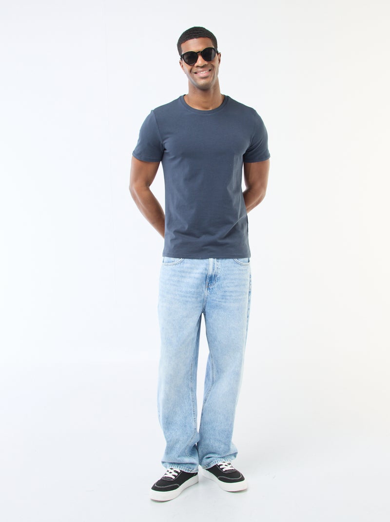 Camiseta lisa - Slim fit Azul - Kiabi