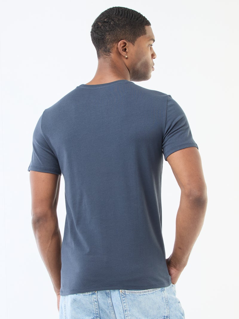 Camiseta lisa - Slim fit Azul - Kiabi